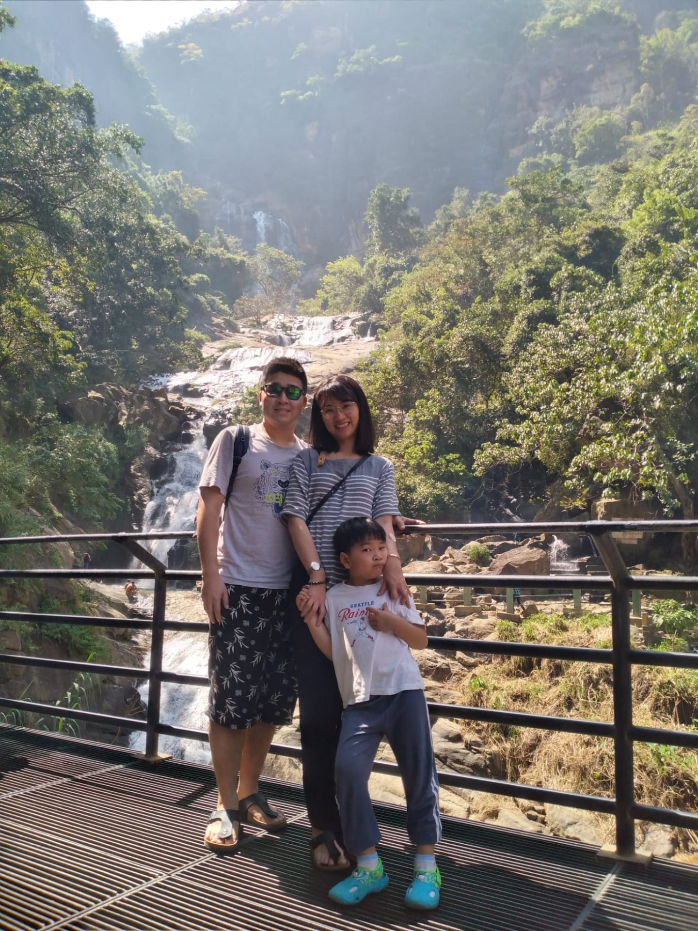 Family memories at Rawana Falls, Ella